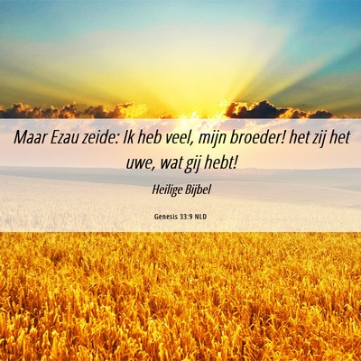 Picture 06 - Genesis 33:9 NLD - Maar Ezau zeide: Ik heb veel, mijn broeder! het - Bible Verse Picture