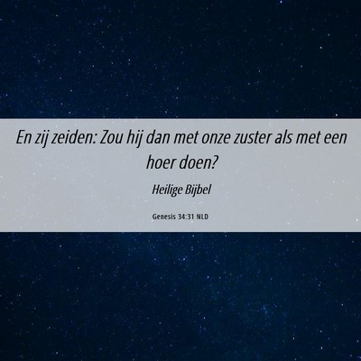 Picture 06 - Genesis 34:31 NLD - En zij zeiden: Zou hij dan met onze zuster als - Bible Verse Picture