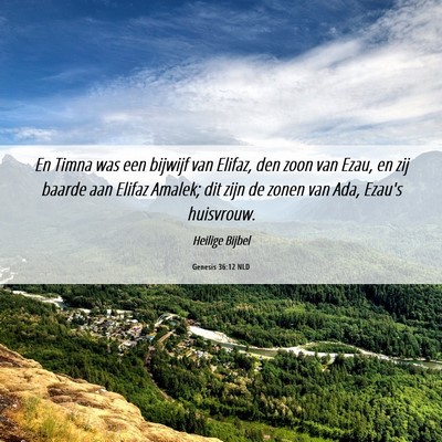 Picture 06 - Genesis 36:12 NLD - En Timna was een bijwijf van Elifaz, den zoon van - Bible Verse Picture