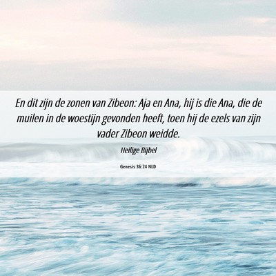 Picture 06 - Genesis 36:24 NLD - En dit zijn de zonen van Zibeon: Aja en Ana, hij - Bible Verse Picture