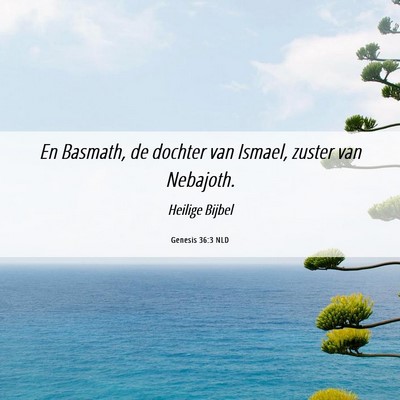 Picture 06 - Genesis 36:3 NLD - En Basmath, de dochter van Ismael, zuster van - Bible Verse Picture