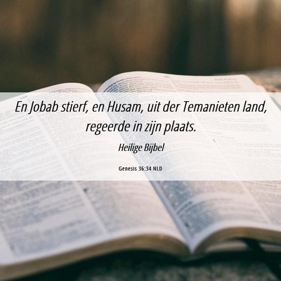 Picture 06 - Genesis 36:34 NLD - En Jobab stierf, en Husam, uit der Temanieten - Bible Verse Picture