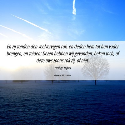 Picture 06 - Genesis 37:32 NLD - En zij zonden den veelvervigen rok, en deden hem - Bible Verse Picture