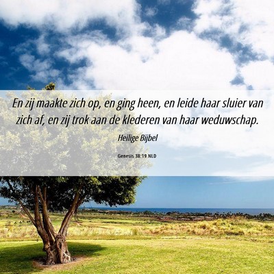Picture 06 - Genesis 38:19 NLD - En zij maakte zich op, en ging heen, en leide - Bible Verse Picture