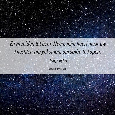 Picture 06 - Genesis 42:10 NLD - En zij zeiden tot hem: Neen, mijn heer! maar uw - Bible Verse Picture