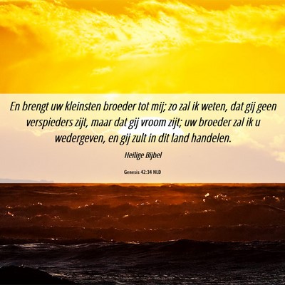 Picture 06 - Genesis 42:34 NLD - En brengt uw kleinsten broeder tot mij; zo zal ik - Bible Verse Picture