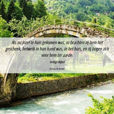 Picture 06 - Genesis 43:26 NLD - Als nu Jozef te huis gekomen was, zo brachten zij - Bible Verse Picture