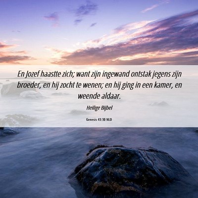 Picture 06 - Genesis 43:30 NLD - En Jozef haastte zich; want zijn ingewand ontstak - Bible Verse Picture