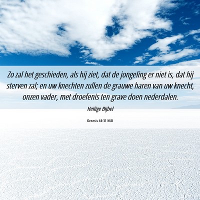Picture 06 - Genesis 44:31 NLD - Zo zal het geschieden, als hij ziet, dat de - Bible Verse Picture