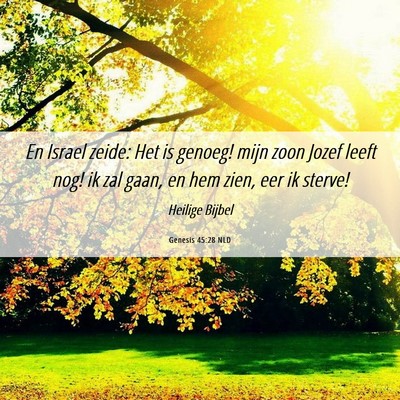 Picture 06 - Genesis 45:28 NLD - En Israel zeide: Het is genoeg! mijn zoon Jozef - Bible Verse Picture