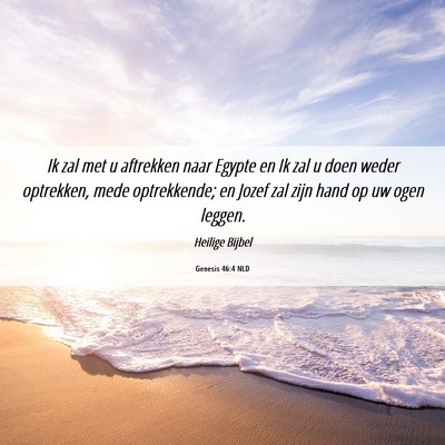 Picture 06 - Genesis 46:4 NLD - Ik zal met u aftrekken naar Egypte en Ik zal u - Bible Verse Picture