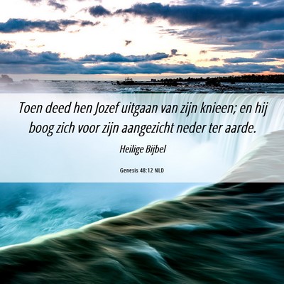 Picture 06 - Genesis 48:12 NLD - Toen deed hen Jozef uitgaan van zijn knieen; en - Bible Verse Picture