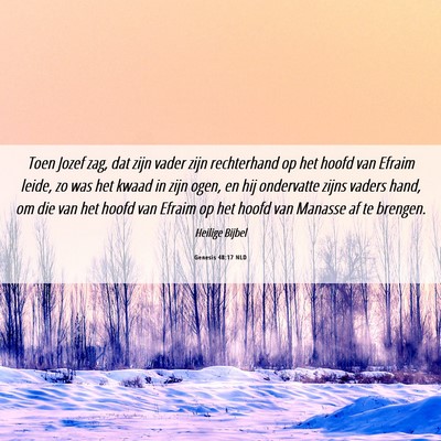 Picture 06 - Genesis 48:17 NLD - Toen Jozef zag, dat zijn vader zijn rechterhand - Bible Verse Picture
