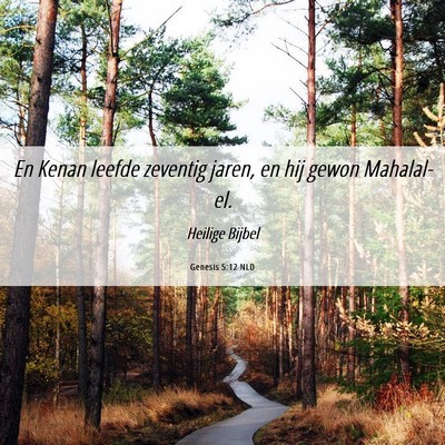 Picture 06 - Genesis 5:12 NLD - En Kenan leefde zeventig jaren, en hij gewon - Bible Verse Picture