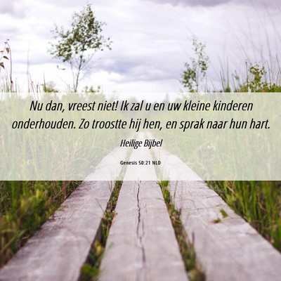 Picture 06 - Genesis 50:21 NLD - Nu dan, vreest niet! Ik zal u en uw kleine - Bible Verse Picture