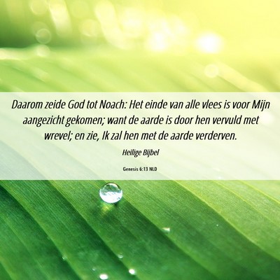 Picture 06 - Genesis 6:13 NLD - Daarom zeide God tot Noach: Het einde van alle - Bible Verse Picture