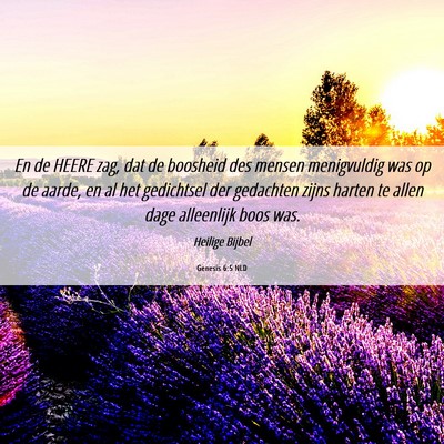 Picture 06 - Genesis 6:5 NLD - En de HEERE zag, dat de boosheid des mensen - Bible Verse Picture