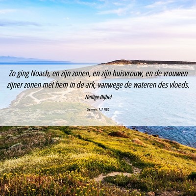 Picture 06 - Genesis 7:7 NLD - Zo ging Noach, en zijn zonen, en zijn huisvrouw, - Bible Verse Picture