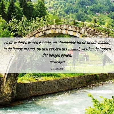 Picture 06 - Genesis 8:5 NLD - En de wateren waren gaande, en afnemende tot de - Bible Verse Picture