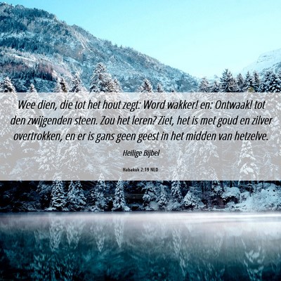 Picture 06 - Habakuk 2:19 NLD - Wee dien, die tot het hout zegt: Word wakker! en: - Bible Verse Picture