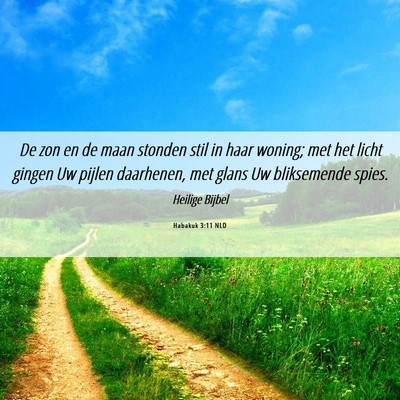Picture 06 - Habakuk 3:11 NLD - De zon en de maan stonden stil in haar woning; - Bible Verse Picture