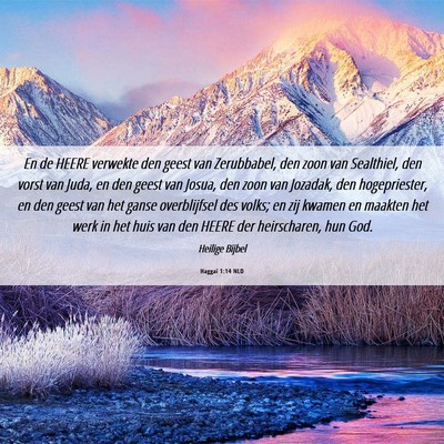 Picture 06 - Haggaï 1:14 NLD - En de HEERE verwekte den geest van Zerubbabel, - Bible Verse Picture
