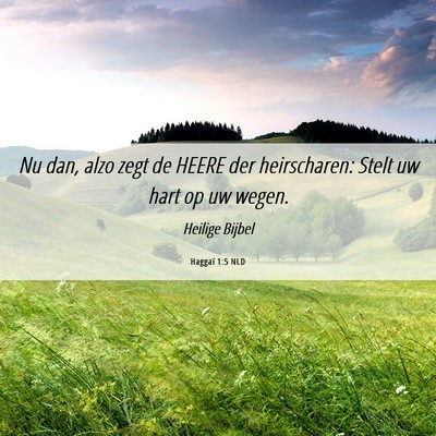 Picture 06 - Haggaï 1:5 NLD - Nu dan, alzo zegt de HEERE der heirscharen: Stelt - Bible Verse Picture