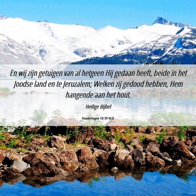 Picture 06 - Handelingen 10:39 NLD - En wij zijn getuigen van al hetgeen Hij gedaan - Bible Verse Picture