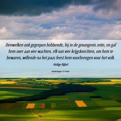 Picture 06 - Handelingen 12:4 NLD - Denwelken ook gegrepen hebbende, hij in de - Bible Verse Picture