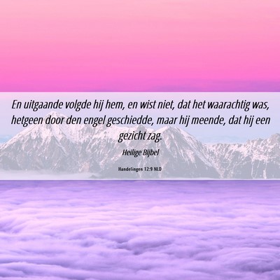 Picture 06 - Handelingen 12:9 NLD - En uitgaande volgde hij hem, en wist niet, dat - Bible Verse Picture
