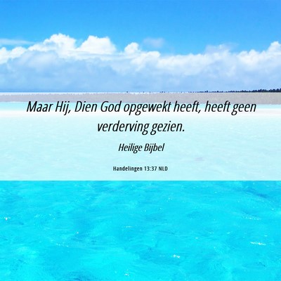 Picture 06 - Handelingen 13:37 NLD - Maar Hij, Dien God opgewekt heeft, heeft geen - Bible Verse Picture
