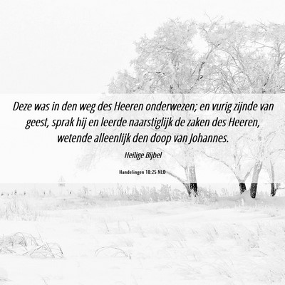 Picture 06 - Handelingen 18:25 NLD - Deze was in den weg des Heeren onderwezen; en - Bible Verse Picture