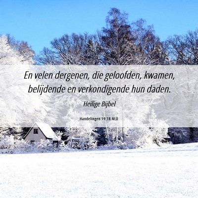 Picture 06 - Handelingen 19:18 NLD - En velen dergenen, die geloofden, kwamen, - Bible Verse Picture
