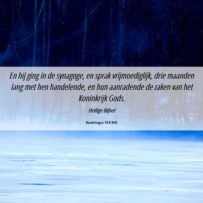Picture 06 - Handelingen 19:8 NLD - En hij ging in de synagoge, en sprak - Bible Verse Picture