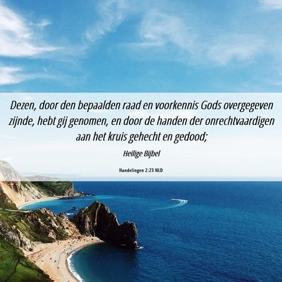 Picture 06 - Handelingen 2:23 NLD - Dezen, door den bepaalden raad en voorkennis Gods - Bible Verse Picture
