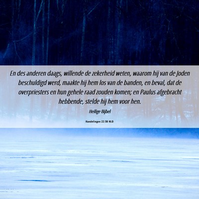 Picture 06 - Handelingen 22:30 NLD - En des anderen daags, willende de zekerheid - Bible Verse Picture