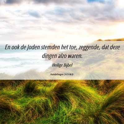 Picture 06 - Handelingen 24:9 NLD - En ook de Joden stemden het toe, zeggende, dat - Bible Verse Picture