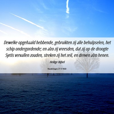 Picture 06 - Handelingen 27:17 NLD - Dewelke opgehaald hebbende, gebruikten zij alle - Bible Verse Picture