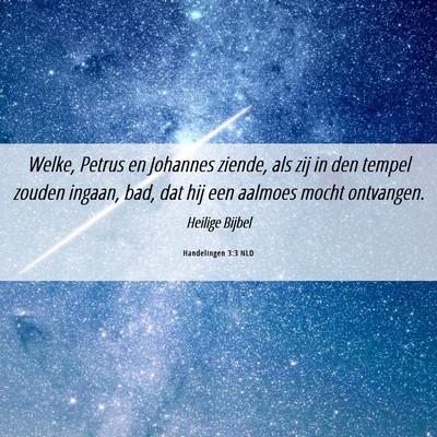 Picture 06 - Handelingen 3:3 NLD - Welke, Petrus en Johannes ziende, als zij in den - Bible Verse Picture