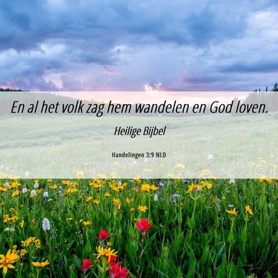 Picture 06 - Handelingen 3:9 NLD - En al het volk zag hem wandelen en God - Bible Verse Picture