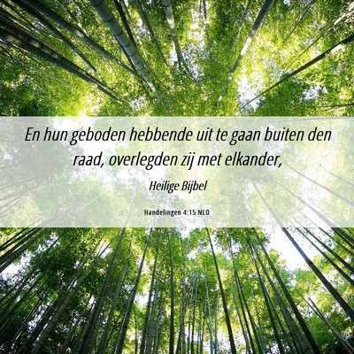 Picture 06 - Handelingen 4:15 NLD - En hun geboden hebbende uit te gaan buiten den - Bible Verse Picture