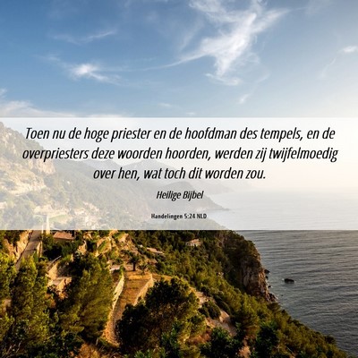 Picture 06 - Handelingen 5:24 NLD - Toen nu de hoge priester en de hoofdman des - Bible Verse Picture