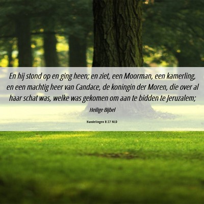 Picture 06 - Handelingen 8:27 NLD - En hij stond op en ging heen; en ziet, een - Bible Verse Picture