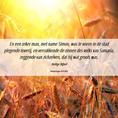 Picture 06 - Handelingen 8:9 NLD - En een zeker man, met name Simon, was te voren in - Bible Verse Picture