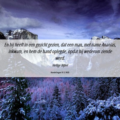 Picture 06 - Handelingen 9:12 NLD - En hij heeft in een gezicht gezien, dat een man, - Bible Verse Picture