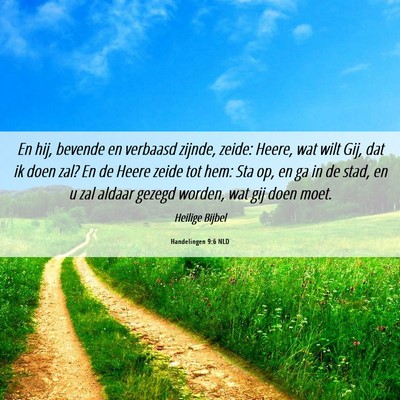 Picture 06 - Handelingen 9:6 NLD - En hij, bevende en verbaasd zijnde, zeide: Heere, - Bible Verse Picture