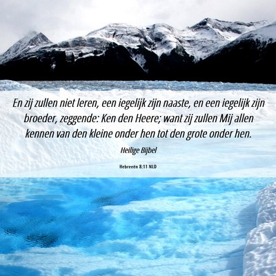 Picture 06 - Hebreeën 8:11 NLD - En zij zullen niet leren, een iegelijk zijn - Bible Verse Picture