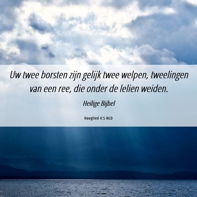 Picture 06 - Hooglied 4:5 NLD - Uw twee borsten zijn gelijk twee welpen, - Bible Verse Picture