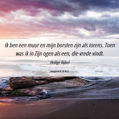 Picture 06 - Hooglied 8:10 NLD - Ik ben een muur en mijn borsten zijn als torens. - Bible Verse Picture
