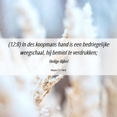 Picture 06 - Hosea 12:7 NLD - (12:8) In des koopmans hand is een bedriegelijke - Bible Verse Picture